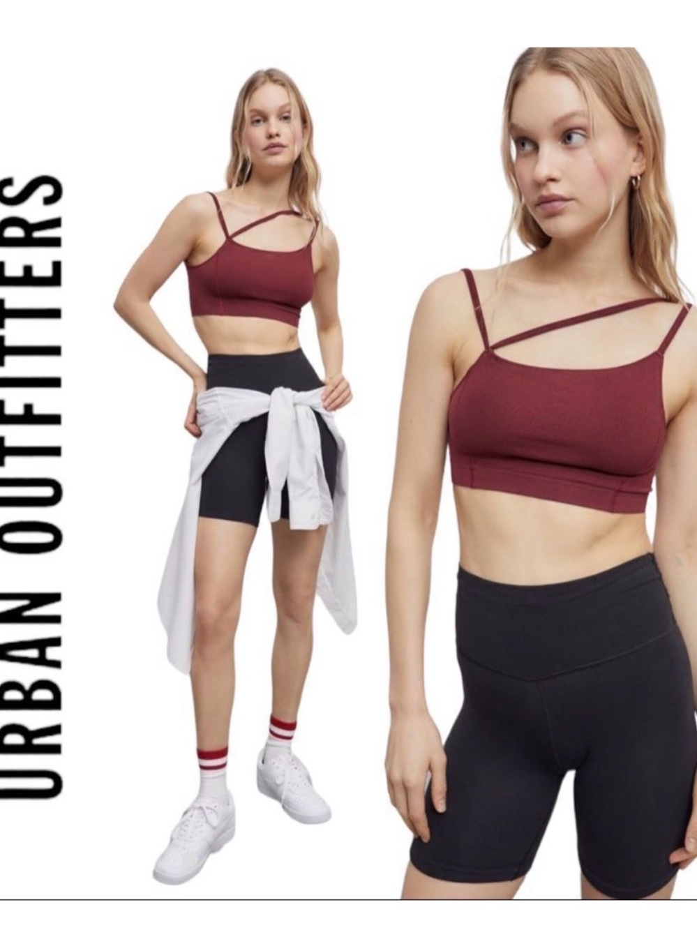Urban Outfitters Burgundy Strappy Crop Top